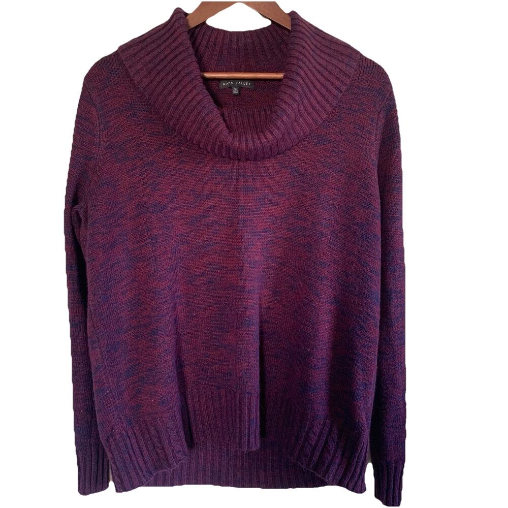 Napa Valley 100% Acrylic Purple & Blue Cowl Nneck Sweater Size Medium